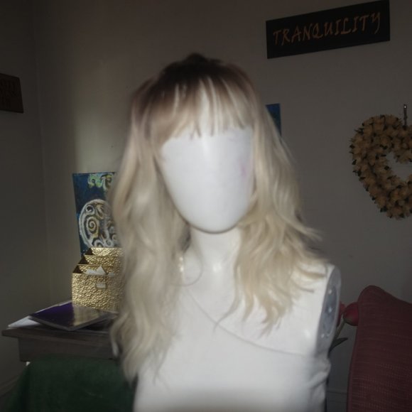 Adorable Blonde human hair blend wig main image 10